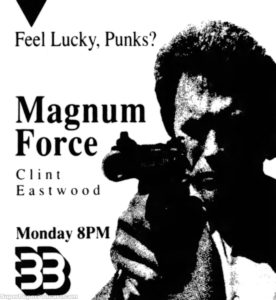 MAGNUM FORCE- Television guide ad.
April 29, 1991.