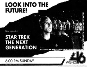 STAR TREK THE NEXT GENERATION season 2 television guide ad.
April 30, 1989.