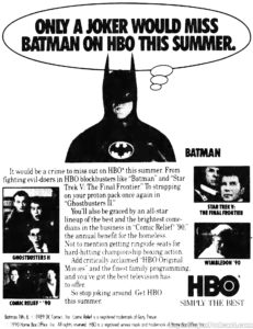 BATMAN- Television guide ad. May 11, 1990.