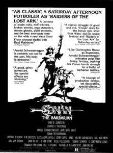 CONAN THE BARBARIAN- Newspaper ad.
May 21, 1982.
