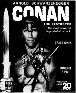 CONAN THE DESTROYER- Television guide ad. May 18, 1989.