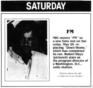 FM (TV SERIES)- Television guide ad. May 26, 1990.