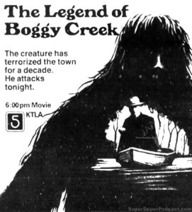 THE LEGEND OF BOGGY CREEK- Television guide ad.
May 20, 1978.