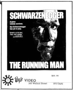 THE RUNNING MAN- Home video ad.
May 29, 1988.