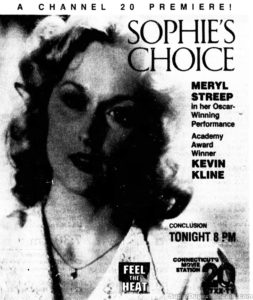SOPHIES CHOICE- Television guide ad.
May 16, 1989.