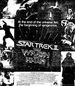 STAR TREK II THE WRATH OF KHAN- Newspaper ad.
May 30, 1982.