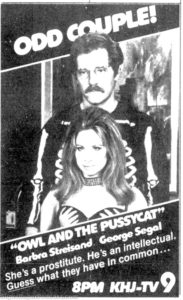 THE OWL AND THE PUSSYCAT- Television guide ad.
May 27, 1981.
