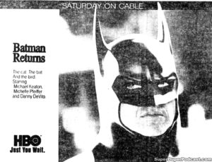 BATMAN RETURNS- Television guide ad.
June 5, 1993.