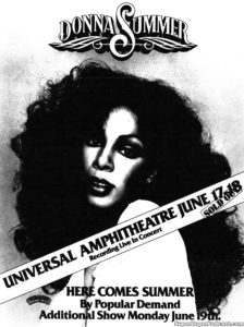 DONNA SUMMER IN CONCERT- Newspaper ad.
June 17, 1978.