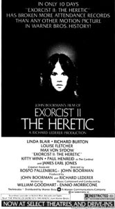 EXORCIST II THE HERETIC- Newspaper ad.
June 26, 1977.