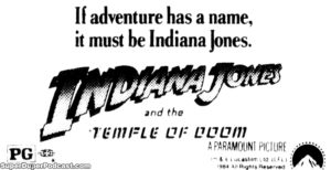 INDIANA JONES AND THE TEMPLE OF DOOM- Newspaper ad.
June 12, 1984.