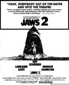 JAWS 2- Newspaper ad.
June 25, 1978.