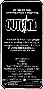 OUTLAND- Newspaper ad.
June 19, 1981.