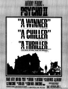 PSYCHO II- Newspaper ad.
June 15, 1983.