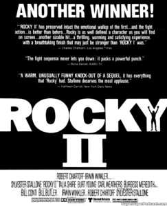 ROCKY II- Newspaper ad.
June 24, 1979.