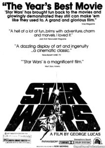 STAR WARS- Newspaper ad.
June 5, 1977.