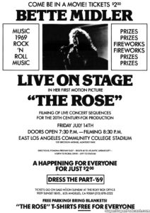 THE ROSE- Newspaper ad.
June 25, 1978.