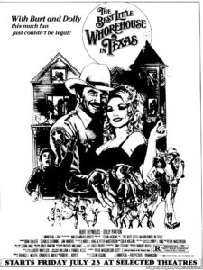 THE BEST LITTLE WHOREHOUSE IN TEXAS- Newspaper ad.
July 23, 1982.
