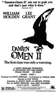 DAMIEN OMEN II- Newspaper ad.
July 19, 1978.