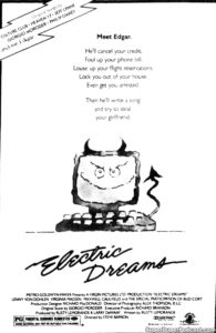 ELECTRIC DREAMS- Newspaper ad.
July 26, 1984.