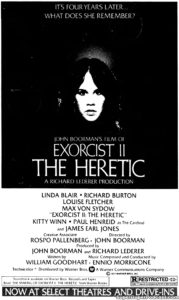 EXORCIST II THE HERETIC- Newspaper ad.
July 4, 1977.