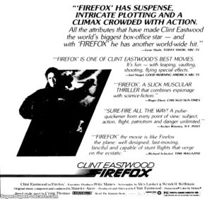 FIREFOX- Newspaper ad.
July 8, 1982.