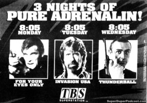 FOR YOUR EYES ONLY/THUNDERBALL- Television guide ad.
July 13, 1992.