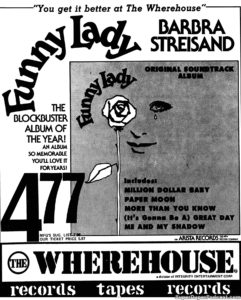 FUNNY LADY- Newspaper ad.
July 3, 1975.