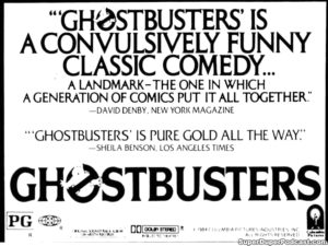 GHOSTBUSTERS- Newspaper ad.
July 26, 1984.