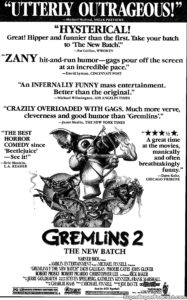 GREMLINS 2: THE NEW BATCH- Newspaper ad.
July 9, 1990.