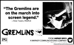 GREMLINS- Newspaper ad.
July 24, 1984.