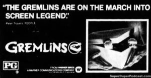 GREMLINS- Newspaper ad.
July 25, 1984.