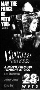 HOWARD THE DUCK- Television guide ad.
July 11, 1989.