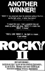 ROCKY II- Newspaper ad.
July 16, 1979.
