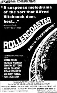 ROLLERCOASTER- Newspaper ad.
July 17, 1977.