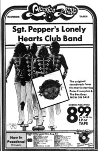SGT PEPPER'S LONELY HEARTS CLUB BAND- Newspaper ad.
July 31, 1978.
