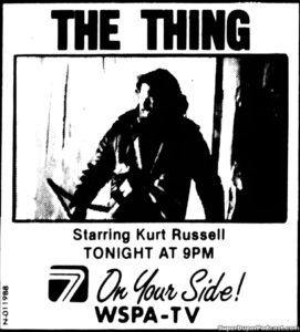 THE THING- Television guide ad.
July 18, 1986.