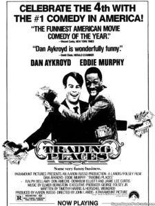 TRADING PLACES- Newspaper ad.
July 4, 1983.