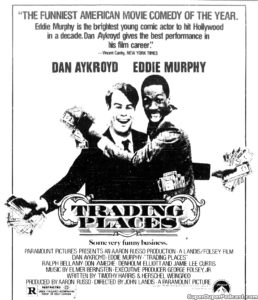 TRADING PLACES- Newspaper ad.
July 9, 1983.