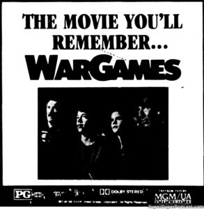 WARGAMES- Newspaper ad.
July 24, 1983.