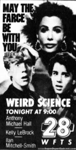 WEIRD SCIENCE- Television guide ad.
July 13, 1989.