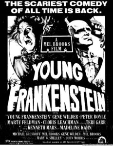 YOUNG FRANKENSTEIN- Newspaper ad.
July 7, 1977.
