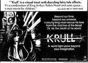 KRULL- Newspaper ad.
August 1, 1983.