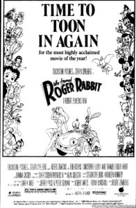 WHO FRAMED ROGER RABBIT- Newspaper ad.
August 1, 1988.
