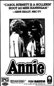 ANNIE- Newspaper ad.
September 17, 1982.