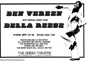 BEN VEREEN- Newspaper ad.
September 27, 1978.