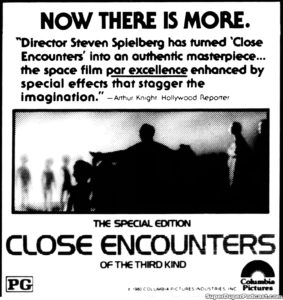 CLOSE ENCOUNTERS OF THE THIRD KIND- Newspaper ad.
September 11, 1980.