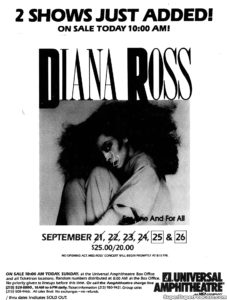 DIANA ROSS- Newspaper ad.
September 21, 1983.