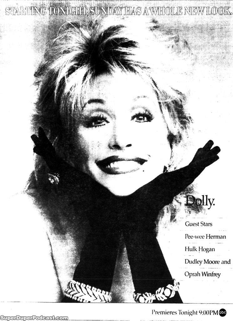 DOLLY PARTON- Television guide ad.
September 27, 1987.
