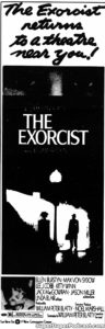 THE EXORCIST- Newspaper ad.
September 26, 1975.